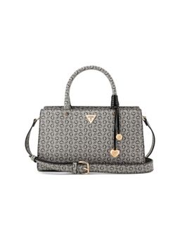 Guess - Katy Black Women Zipper Printed Satchel Bag