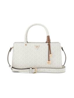 Guess - Katy White Women Zipper Printed Satchel Bag