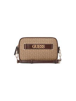Guess - Danica Brown Women Zipper Printed Crossbody Bag