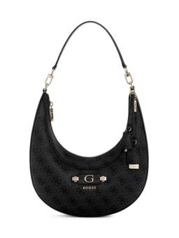 Guess - Lindsey Black Women Zipper Printed Hobo Bag