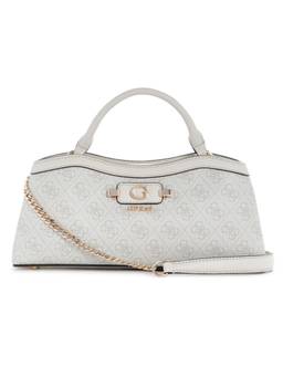 Guess - Lindsey Grey Women Snap Button Printed Satchel Bag