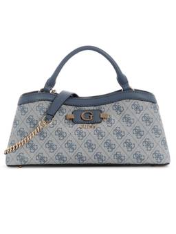 Guess - Lindsey Blue Women Snap Button Printed Satchel Bag