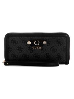 Guess - Lindsey Black Women Zipper Printed Wallet