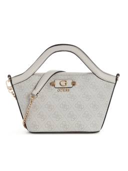 Guess - Lindsey Grey Women Snap Button Printed Handbag