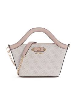 Guess - Lindsey Pink Snap Button Printed Handbag with Detachable Strap