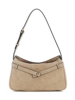 Guess - Ella Taupe Women Flap Solid Baguette Shoulder Bag