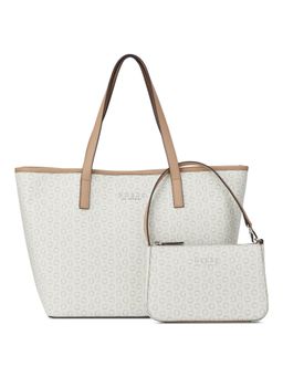 Guess - Keira White Women Printed Tote Bag with Handbag