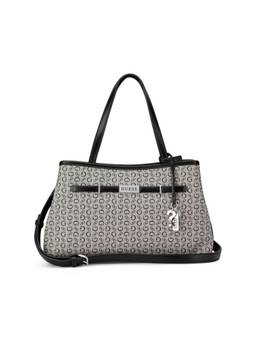 Guess - Angelica Black Women Snap Button Printed Satchel Bag