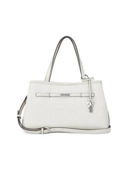 Guess - Angelica Grey Women Snap Button Printed Satchel Bag