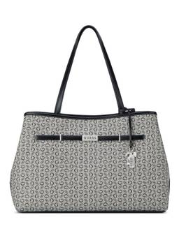 Guess - Angelica Black Women Snap Button Printed Shoulder Bag