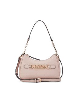 Guess - Celestia Pink Women Zipper Textured Baguette Shoulder Bag