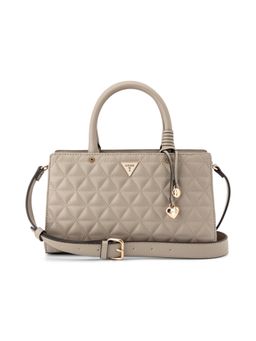 Guess - Katy Taupe Women Zipper Quilted Satchel Bag