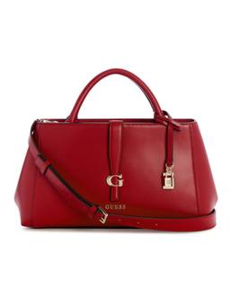 Guess - Carrie Zipper Solid Satchel Bag with Detachable Strap