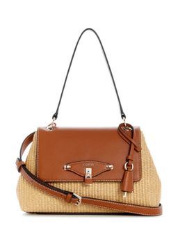 Guess - Maggie Beige Women Snap Button Solid Shoulder Bag