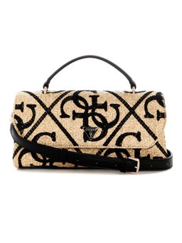Guess - Kirsten Beige Women Flap Embroidered Crossbody Bag