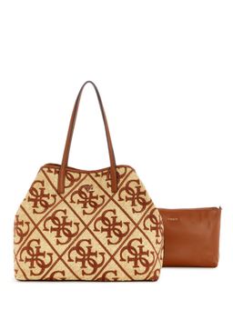 Guess - Kirsten Beige Women Embroidered Shoulder Bag with Handbag