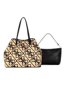 Guess - Kirsten Beige Women Embroidered Shoulder Bag with Handbag