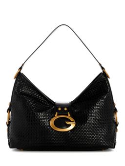 Guess - Camden Black Women Zipper Textured Hobo Bag