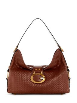 Guess - Camden Brown Women Zipper Textured Hobo Bag