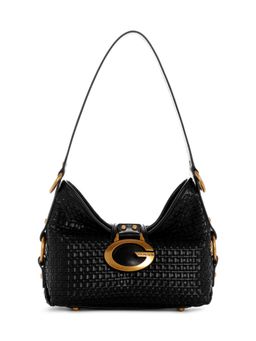 Guess - Camden Black Women Zipper Textured Hobo Bag