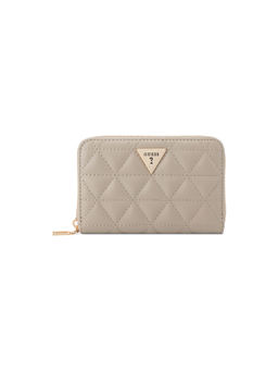 Guess - Katy Taupe Women Zipper Quilted Medium Wallet