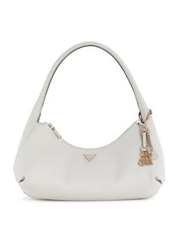 Guess - Gilda White Women Zipper Textured Hobo Bag