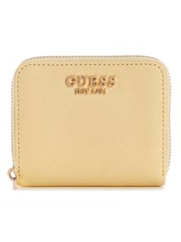 Guess - Gilda Yellow Women Zipper Textured Bifold Wallet