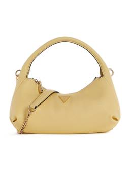 Guess - Gilda Yellow Zipper Textured Hobo Bag with Detachable Strap
