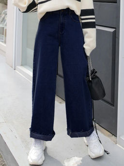 KOTTY - Women's Regular High Rise Dark Blue Jeans