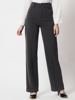 KOTTY - Women's Regular Fit Grey Trouser