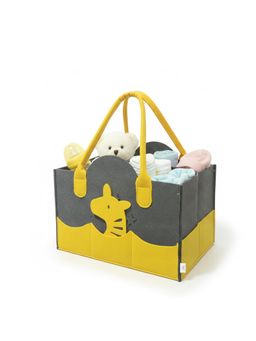 House of Quirk - Baby Diaper Caddy Organizer Portable Nursery Storage Basket - Yellow