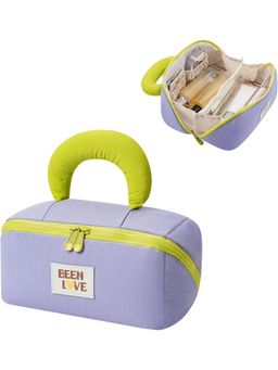 House of Quirk - Travel Makeup Bag Toiletry Pouch for Women - Purple