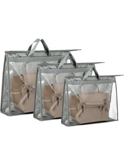 House of Quirk - Grey Handbag Storage Anti-Dust Storage Bag For Organizer Pack 3