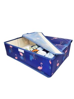 House of Quirk - 16+1 Compartment Cell Foldable Storage Box for underwear Closet Storage - Blue