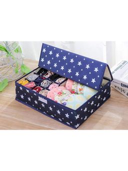 House of Quirk - 16+1 Compartment Cell Foldable Storage Box for underwear Closet Storage - Blue