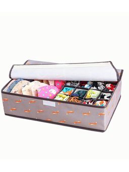 House of Quirk - 16+1 Compartment Cell Foldable Storage Box for underwear Closet Storage - Grey