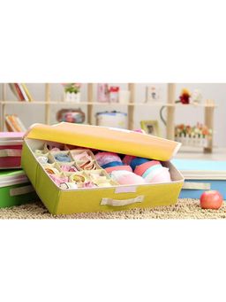 House of Quirk - 16+1 Compartment Cell Foldable Storage Box for underwear Closet Storage - Yellow