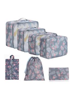 House of Quirk - 7 Set Travel Organizer Bag 3 Packing Cubes Toiletry Organizer Bag - Grey