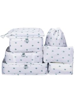 House of Quirk - 7 Set Travel Organizer Bag 3 Packing Cubes Toiletry Organizer Bag - White