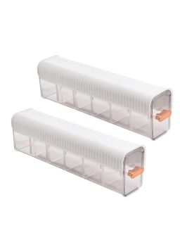 House of Quirk - White Underwear Organizer Divider Wall Mount 6 Cell Drawer Storage Boxes Pack 2