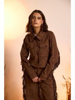 The Clothing Factory - Fringe Relaxed Fit Suede Jacket