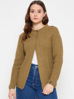 Creative Line - Beige Self Design Knitted Cardigan