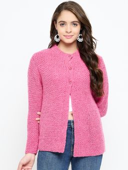Creative Line - Peach Self Design Knitted Cardigan