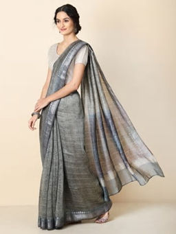 Fabindia - Linen Silk Printed Sari