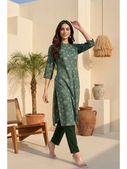 W - Green Floral Kurta