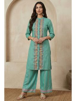 W - Green Geometric Kurta