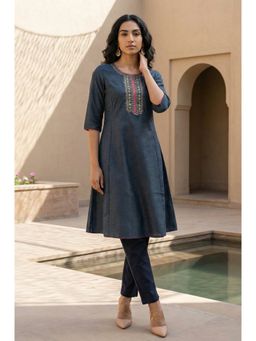 W - Blue Printed Kurta