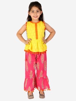 KID1 - Sargam Peplum Top With Sharara (Set of 2)