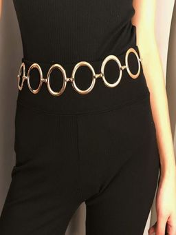 AQUASTREET - Gold Plated Chunky O-Ring Chain Hip Belt Waist Chain