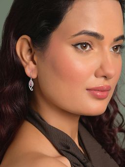 CLARA - 925 Silver Platinum Plated Daily Wear Ciandra Drop Earrings For Women And Girls